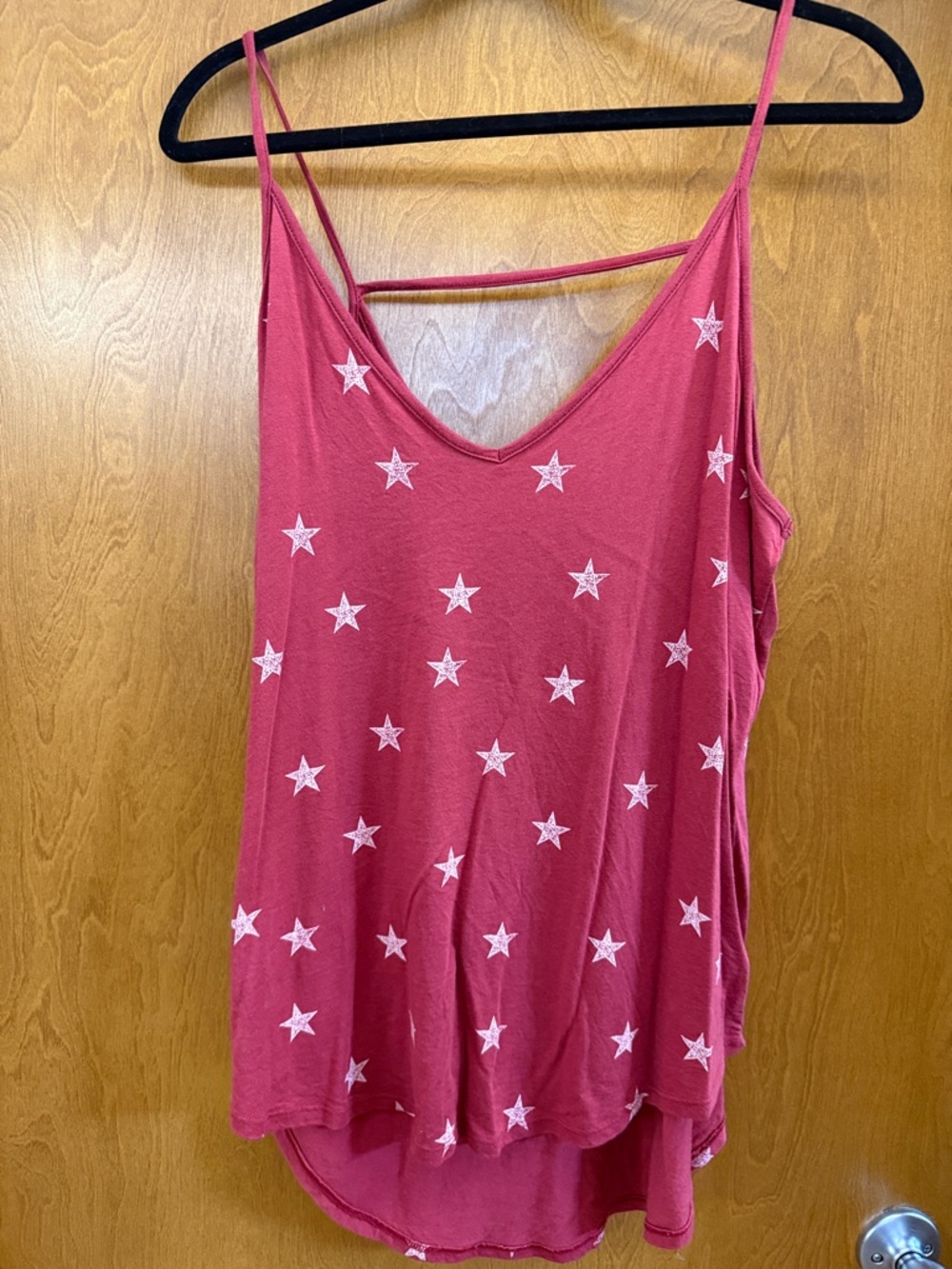 Shyanne Red Star-Print V-Neck Spaghetti Strap Tank